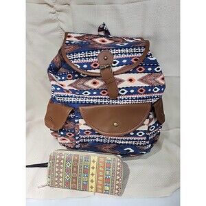 Sasha Backpack And Wallet Multicolored Southwest Western 12 x 14 x 7